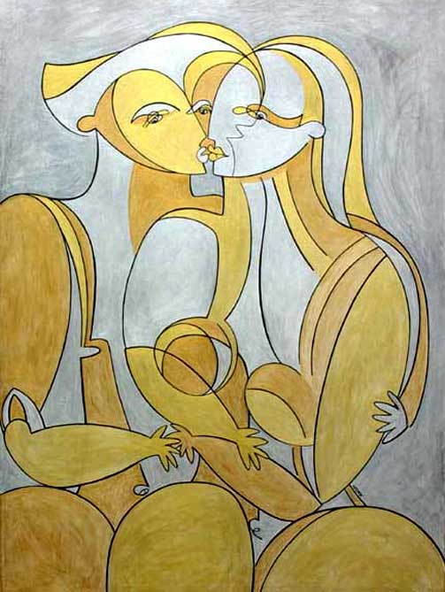 Painting by Norr: Golden Kisses